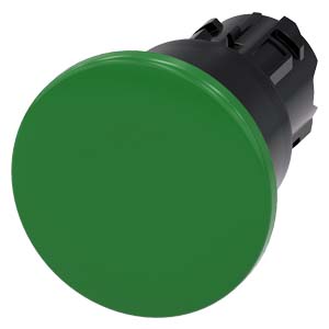 hřibové tlačítko, 22 mm, kulaté, plast, zelená
