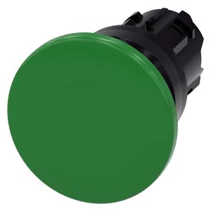hřibové tlačítko, 22 mm, kulaté, plast, zelená, 40
