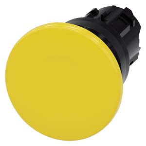 hřibové tlačítko, 22 mm, kulaté, plast, žlutá, 40 