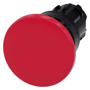 Hřibové tlačítko, 22 mm, kulaté, plast, červená, 4