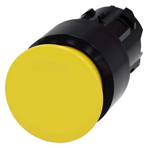 hřibové tlačítko, 22 mm, kulaté, plast, žlutá, 30 