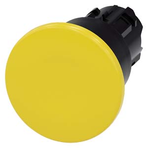 hřibové tlačítko, 22 mm, kulaté, plast, žlutá