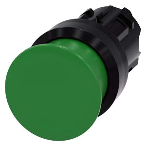 hřibové tlačítko, 22 mm, kulaté, plast, zelená, 30