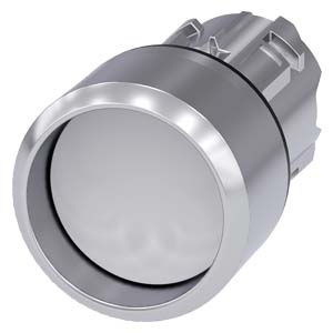 tlačítko, 22 mm, kulaté, kov, s vysokým leskem, bí