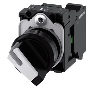 otočný spínač, s osvětlením, 22 mm, kulatý, plast,
