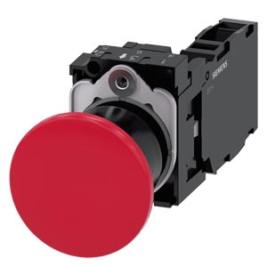 Hřibové tlačítko, 22 mm, kulaté, plast, červená, 1