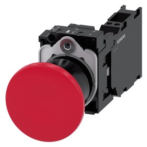 hřibové tlačítko, 22 mm, kulaté, plast, červená, 1