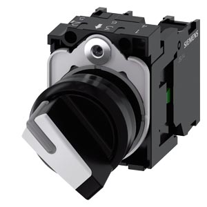 otočný spínač, s osvětlením, 22 mm, kulatý, plast,