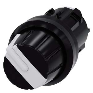 Otočný spínač, 22 mm, kulatý, plast, bílá, otočný 