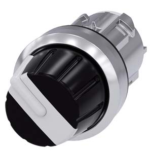 otočný spínač, 22 mm, kulatý, kov, s vysokým leske