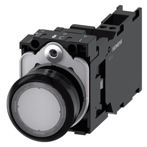 tlačítko, osvětlené, 22 mm, kulaté, plast, čirá, 1
