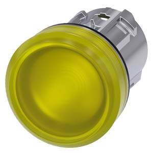 Signálka 22 mm, kulatá, kov, s vysokým leskem, žlu