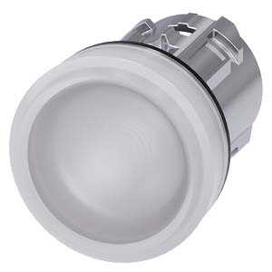 Signálka 22 mm, kulatá, kov, s vysokým leskem, bíl