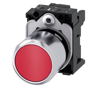 tlačítko, 22 mm, kulaté, kov, s vysokým leskem, če