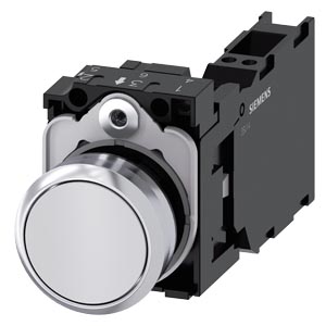 tlačítko, 22 mm, kulaté, kov, s vysokým leskem, bí