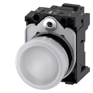 signálka 22 mm, kulatá, kov, s vysokým leskem, bíl