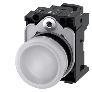 signálka 22 mm, kulatá, kov, s vysokým leskem, bíl