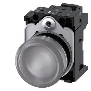 signálka 22 mm, kulatá, kov, s vysokým leskem, čir