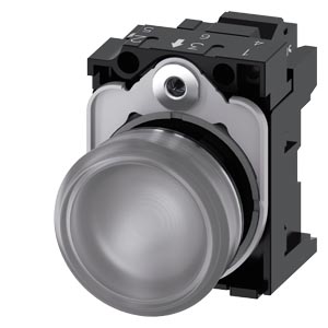 signálka 22 mm, kulatá, kov, s vysokým leskem, čir