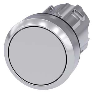 tlačítko, 22 mm, kulaté, kov, s vysokým leskem, še