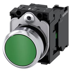 Tlačítko, 22 mm, kulaté, kov, s vysokým leskem, ze