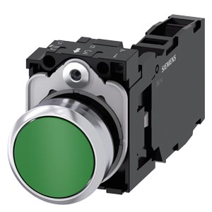 Tlačítko, 22 mm, kulaté, kov, s vysokým leskem, ze