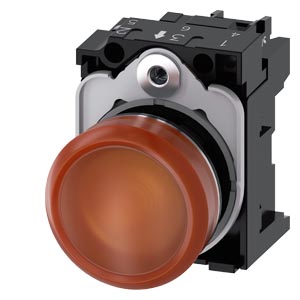 signálka 22 mm, kulatá, kov, s vysokým leskem, amb