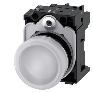 signálka 22 mm, kulatá, kov, s vysokým leskem, bíl