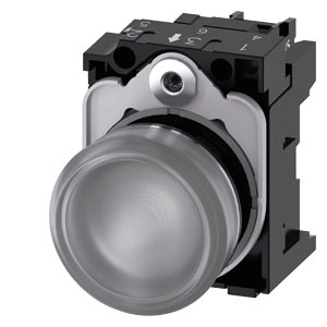 signálka 22 mm, kulatá, kov, s vysokým leskem, čir