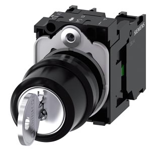 klíčový spínač RONIS, 22 mm, kulatý, plast, vytaže