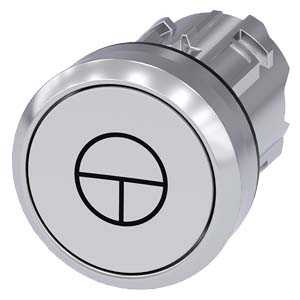 tlačítko, 22 mm, kulaté, kov, s vysokým leskem, bí