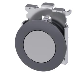 PUSHBUTTON,
30MM, ROUND,
METAL, MATT,
GREY,
FR