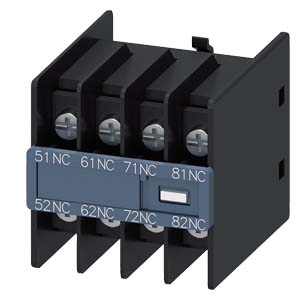 AUX.SWITCH BLOCK,FRONT,4NC,
CURR.PATH: 1NC, 1NC, 