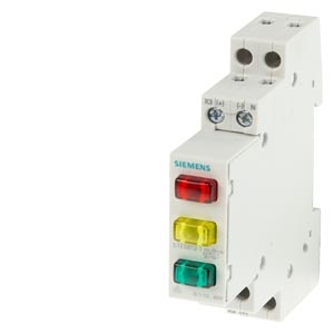 signálka / indikátor 3x LED, 12..60V červ. / zelen