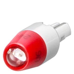 žárovka LED, super světlá červená, patice Wedge-Ba