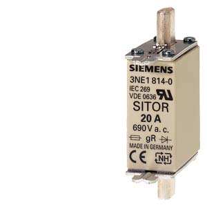 SITOR fuse link, with blade
contacts, NH000, In: 