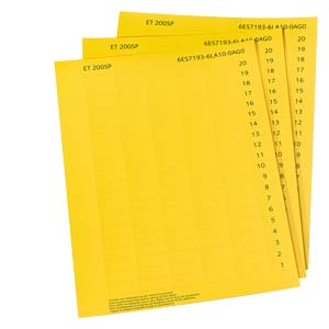 SIMATIC ET 200SP značící proužky, papírové, žluté 